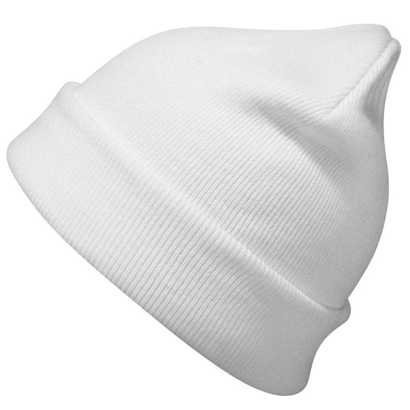 MaxNova Slouchy Beanie Cap Knit hat for Men and Women White - Image 1